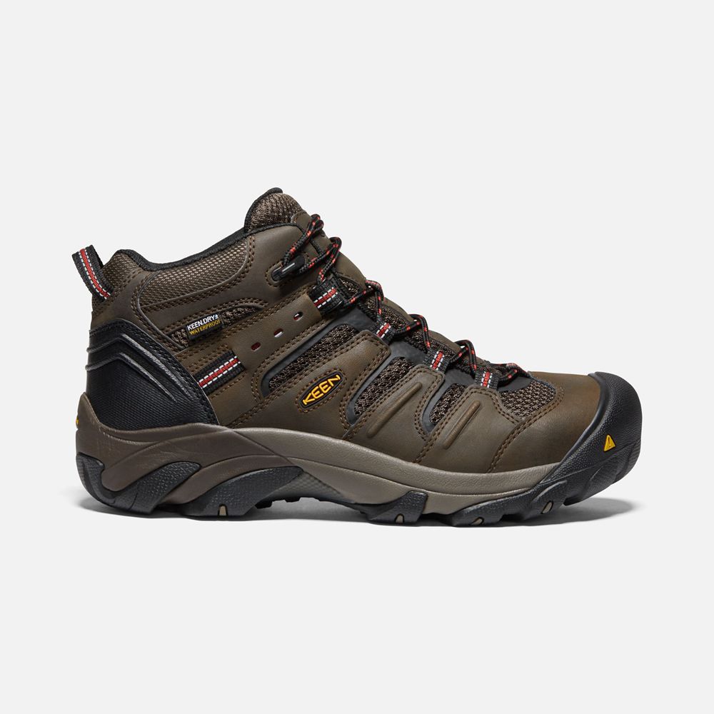 Keen Laarzen Heren Bruin - Lansing Mid Waterproof (Steel Toe) - 25743-OEUF